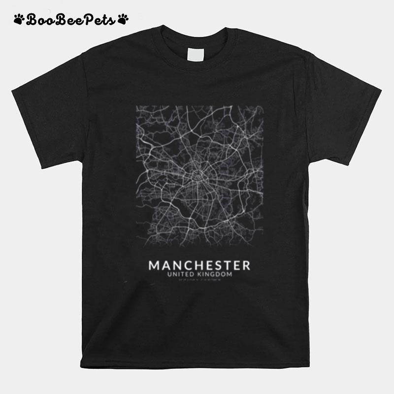 Manchester City Map United Kingdom Uk T-Shirt