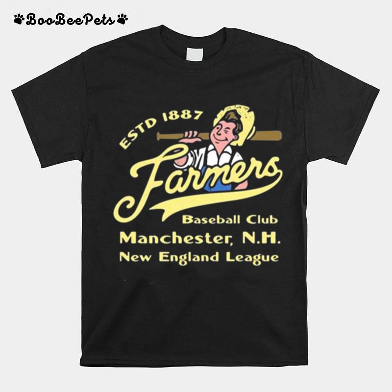 Manchester Farmers New Hampshire Vintage Defunct Baseball Teams T-Shirt