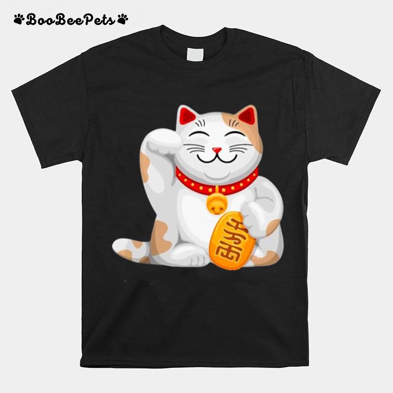 Maneki Neko Lucky Cat Japanese Good Luck Charm Japan T-Shirt