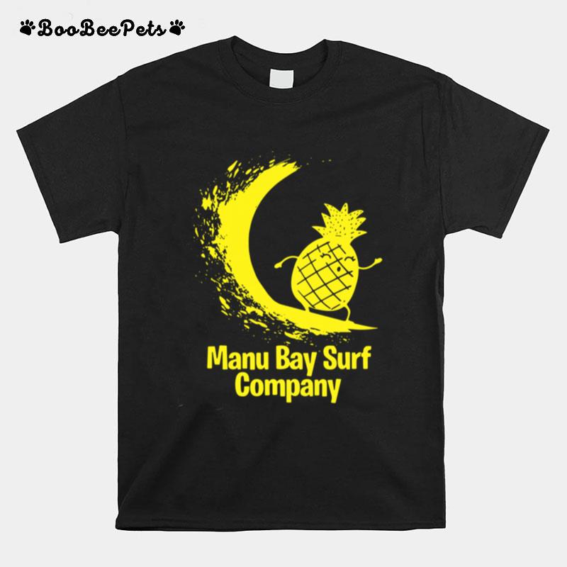 Manu Bay Surf Company New Zealand Gold Surfing Pineapple T-Shirt