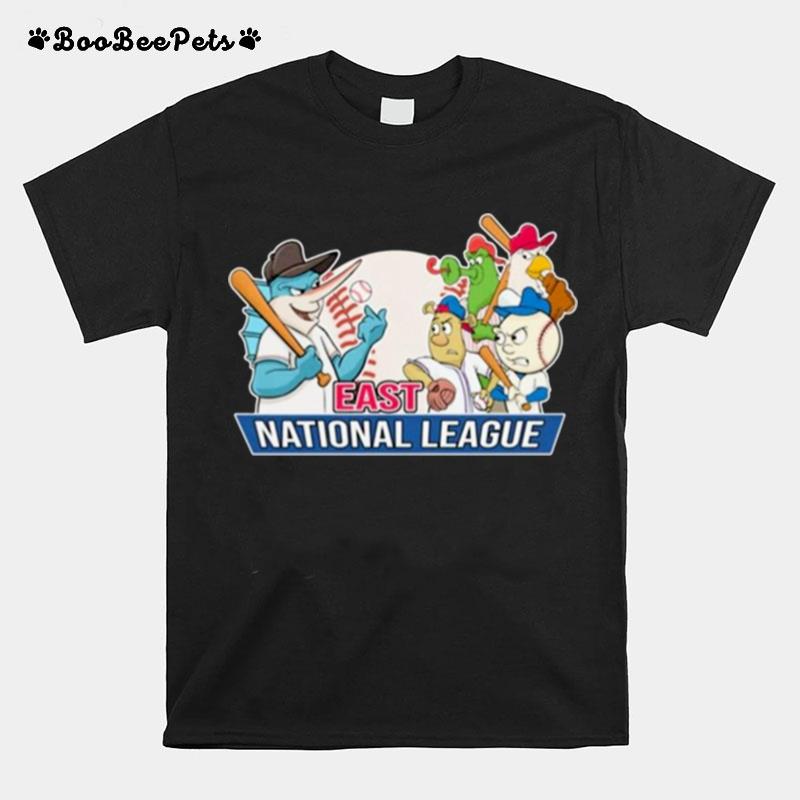 Marlins Versus National League East Baseball Mascot T-Shirt