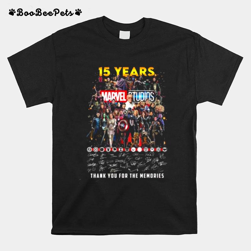 Marvel Studios 15 Years Thank You For The Memories Signatures 2023 T-Shirt