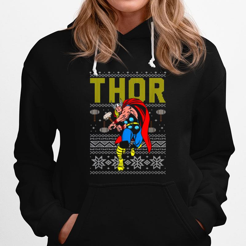 Marvel Thor Retro Ugly Sweater Christmas Graphic Hoodie