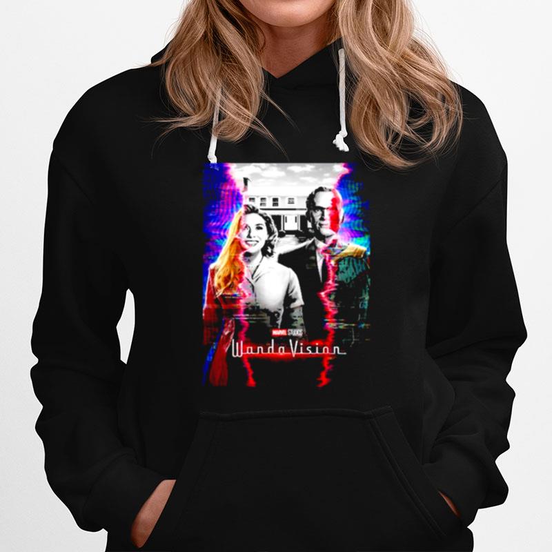 Marvel Wandavision Scarlett With And Vision Glitch Poster Hoodie