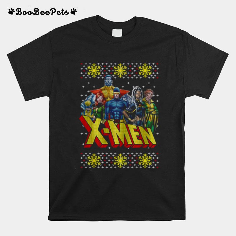 Marvel X Men Group Ugly Christmas Sweater Graphic T-Shirt