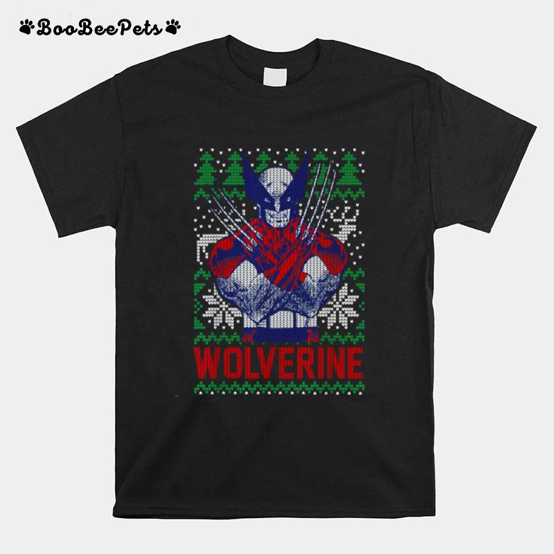 Marvel X Men Wolverine Christmas Tree Ugly Christmas T-Shirt