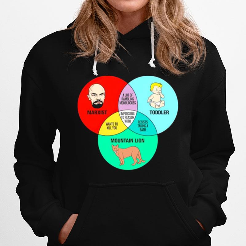 Marxist Toddler And Mountain Lion Venn Diagram Hoodie