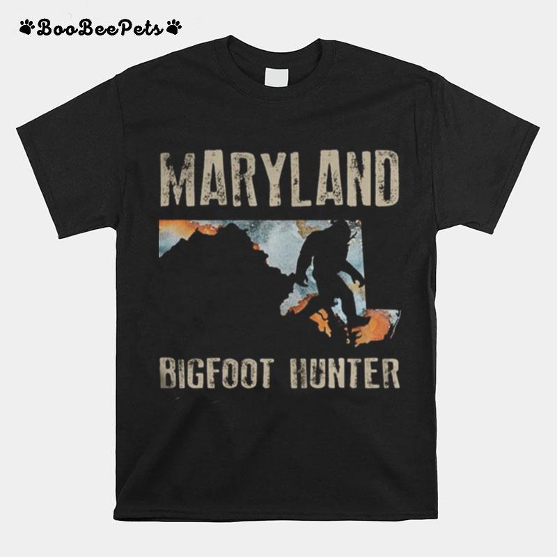 Maryland Bigfoot Hunter Sunset T-Shirt