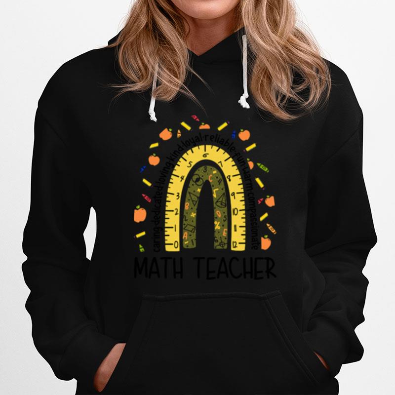 Math Teacher Caring Dedicated Rainbow Cute Hoodie