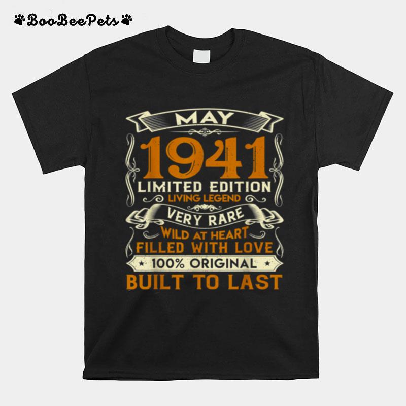 May 1941 Vintage 80 Years Old 80Th Birthday Family T-Shirt