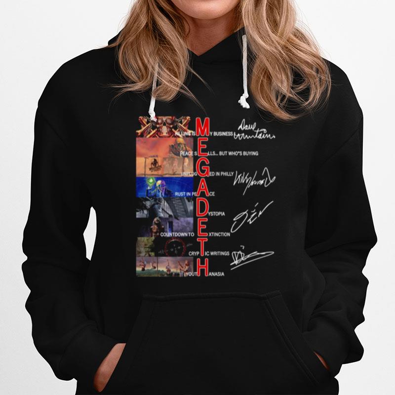 Megadeth Band Members Signatures Hoodie