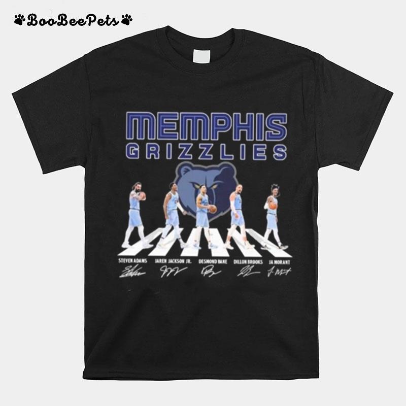 Memphis Grizzlies Basketball Team Abbey Road 2023 Signatures T-Shirt