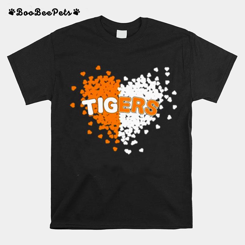 Memphis Tigers In Orange And White Heart T-Shirt