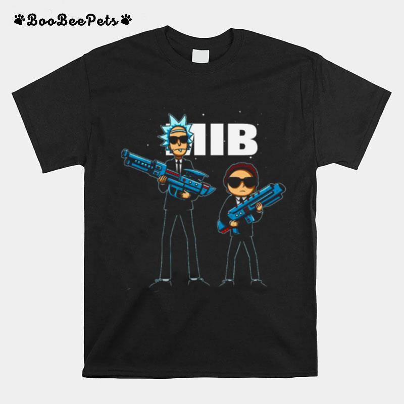Men In Black Mib Rick And Morty Cartoon T-Shirt