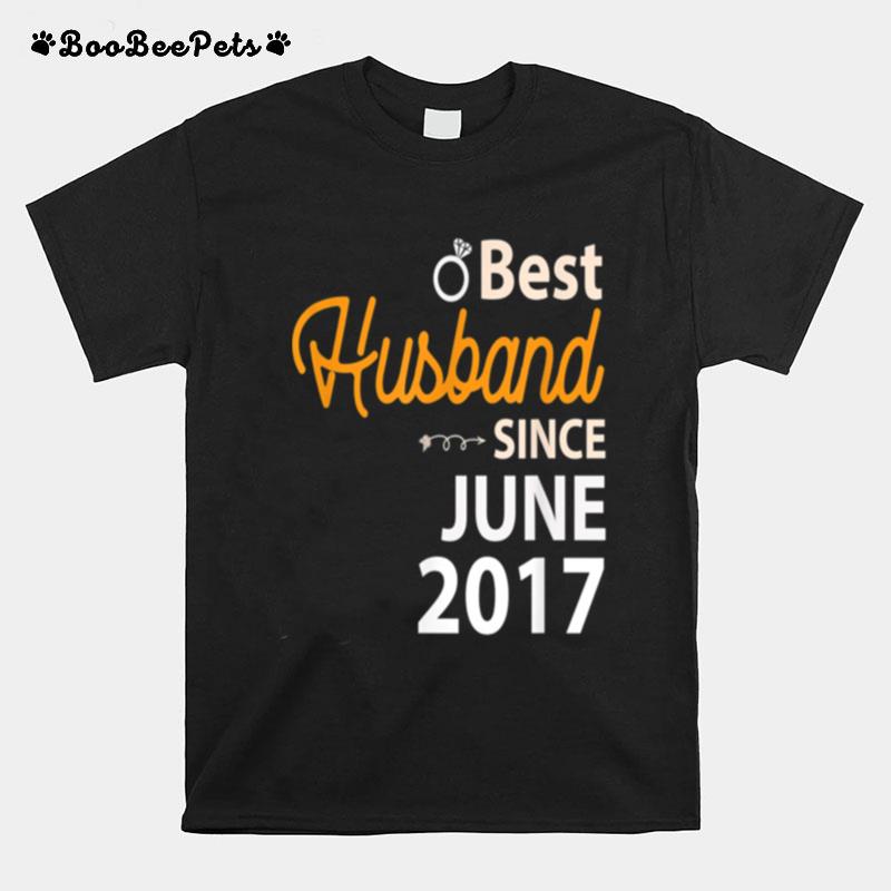 Mens Best Husband Since June 2017 4Th Wedding Anniversary T-Shirt