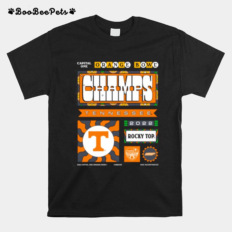 Mens Black 2023 Orange Bowl Tennessee Volunteers Champions T-Shirt