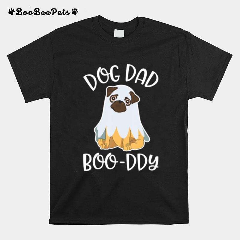 Mens Dog Dad Booddy Fathers Halloween Costume Funny Pug Buddy Dog T-Shirt
