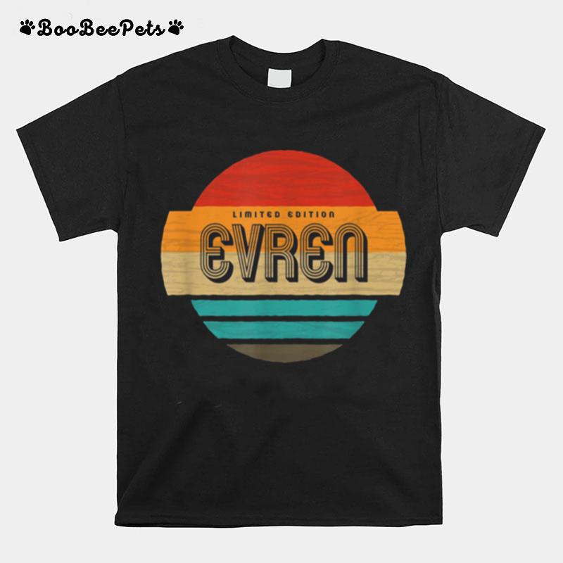 Mens Evren Name Retro Vintage Sunset Limited Edition T-Shirt