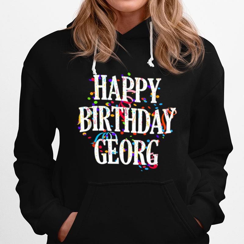 Mens Happy Birthday Georg First Name Boys Colorful Bday Hoodie