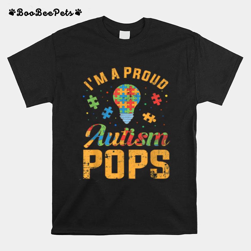 Mens Im A Proud Autism Pops Autism Awareness T-Shirt