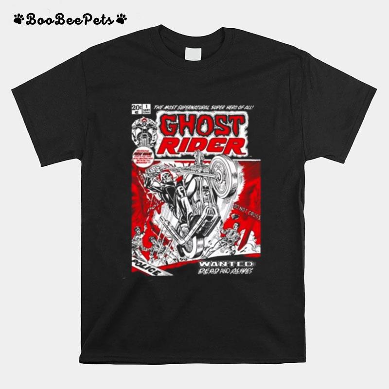 Mens Marvel Ghost Rider Comic Book Cover Print T-Shirt