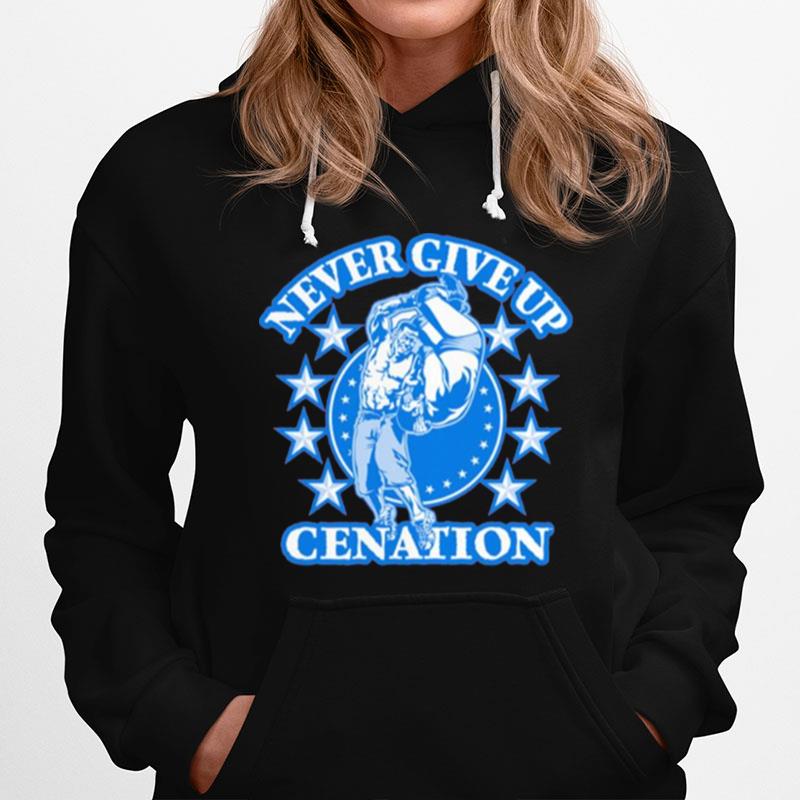 Mens Red John Cena Never Give Up Cenation Hoodie