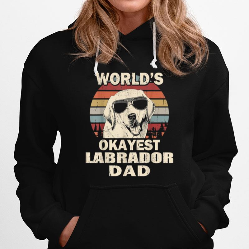 Mens Worlds Okayest Labrador Dad Vintage Retro Hoodie