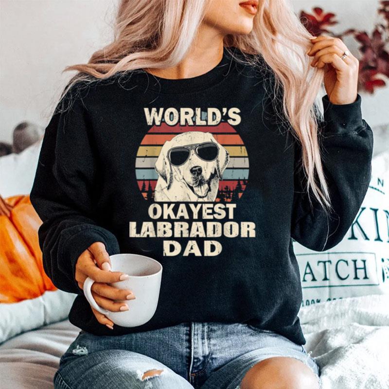 Mens Worlds Okayest Labrador Dad Vintage Retro Sweater