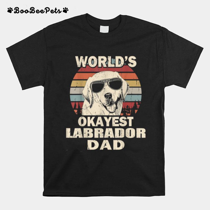 Mens Worlds Okayest Labrador Dad Vintage Retro T-Shirt