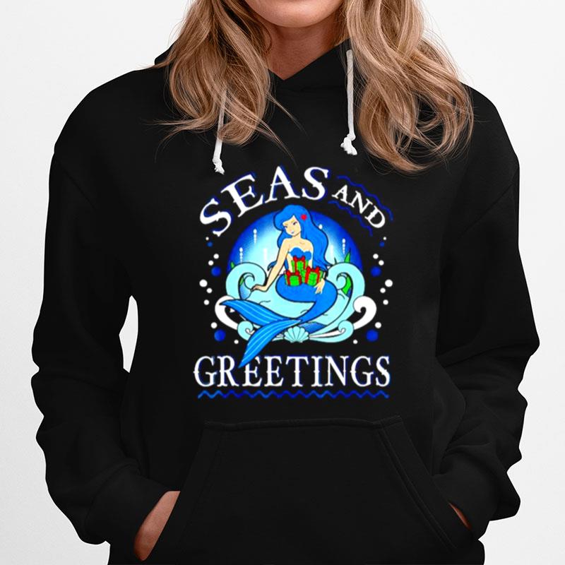 Mermaid Seas And Greetings Christmas Hoodie