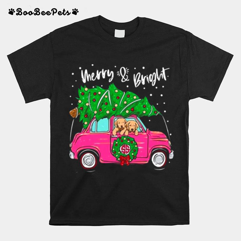 Merry And Bright Pitbull Dog Ugly Christmas T-Shirt