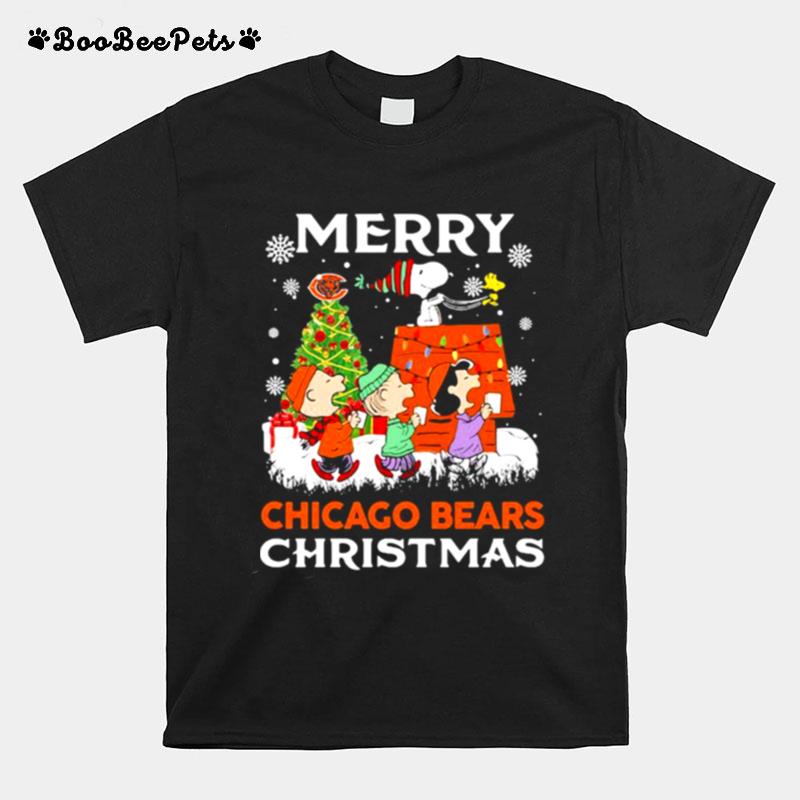 Merry Chicago Bears Christmas Snoopy Peanuts T-Shirt