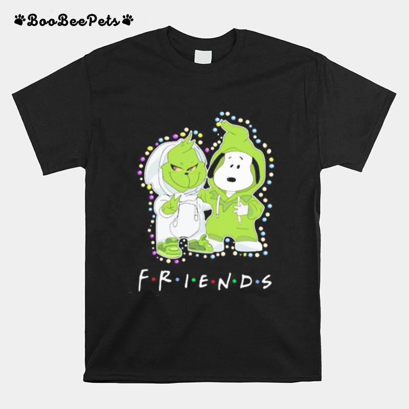 Merry Christmas Grinch And Snoopy Friends T-Shirt