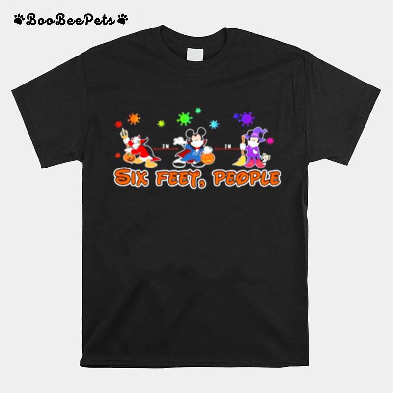 Merry Christmas Mickey Mouse Six Feet People Covid 19 T-Shirt