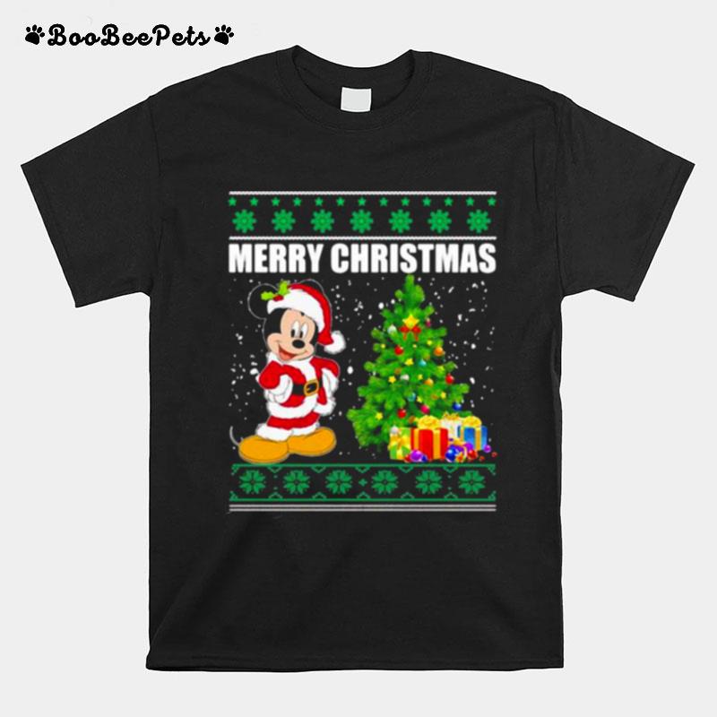 Merry Christmas Mickey Snow T-Shirt