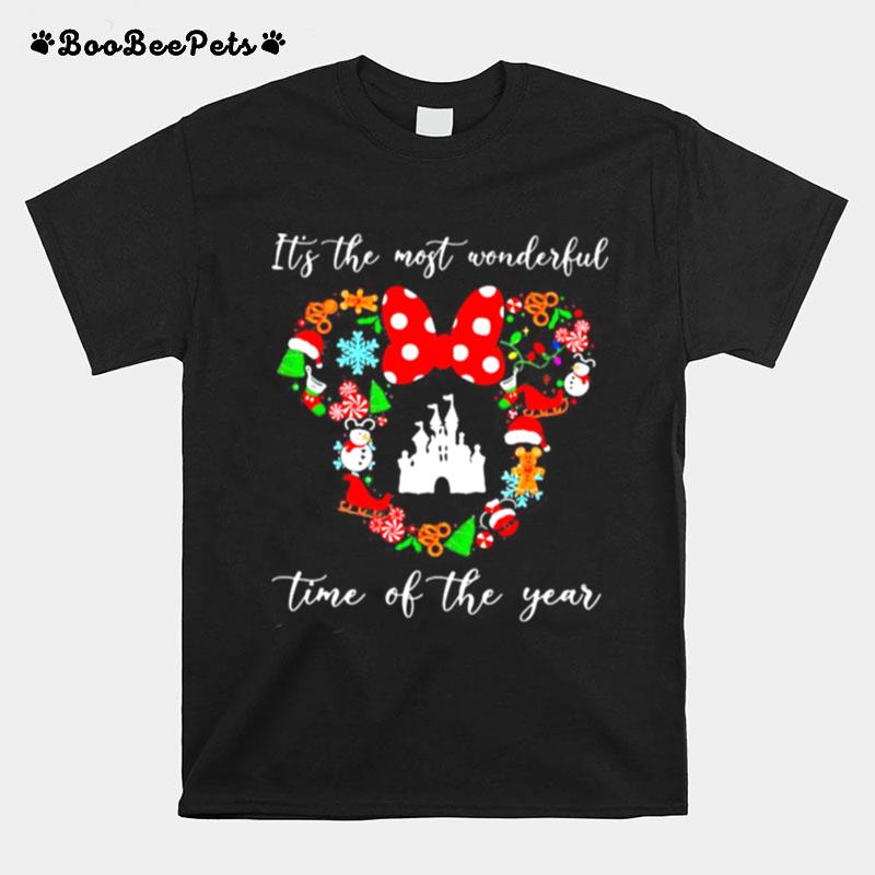 Merry Christmas Minnie Mouse Its The Most Wonderful Time Of The Year T-Shirt