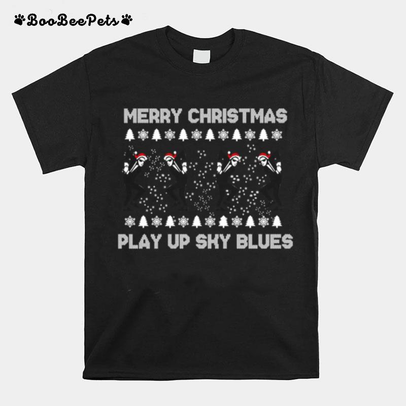 Merry Christmas Play Up Sky Blues T-Shirt