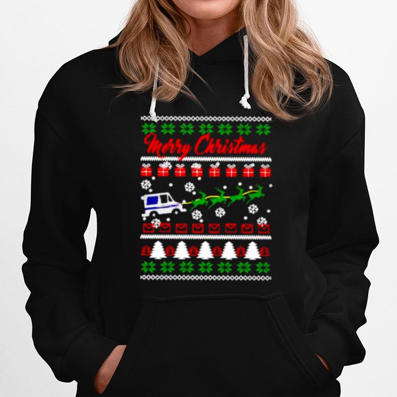 Merry Christmas Postal Worker Ugly Christmas Hoodie