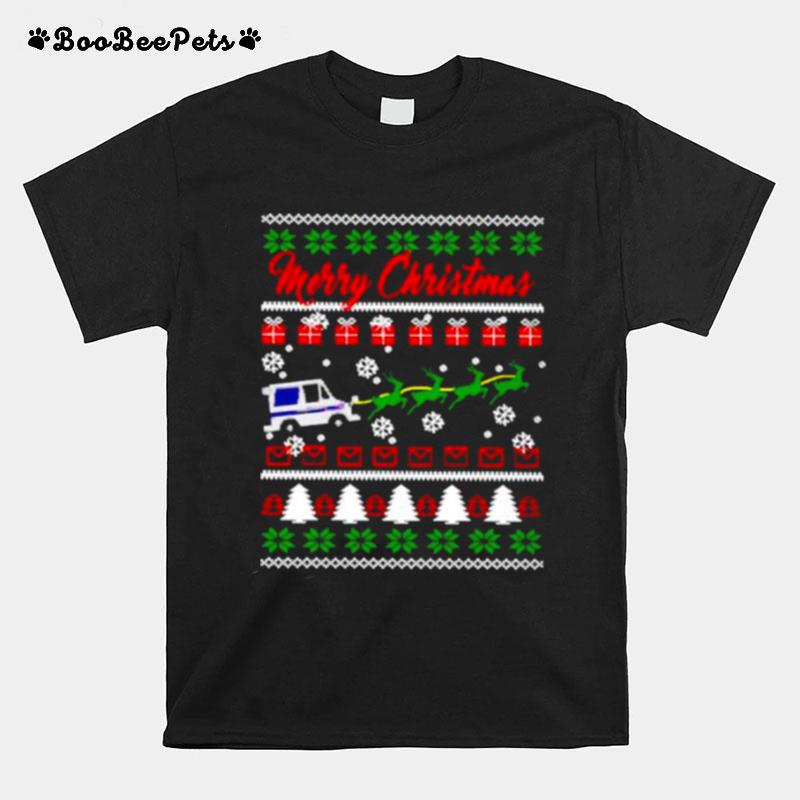 Merry Christmas Postal Worker Ugly Christmas T-Shirt