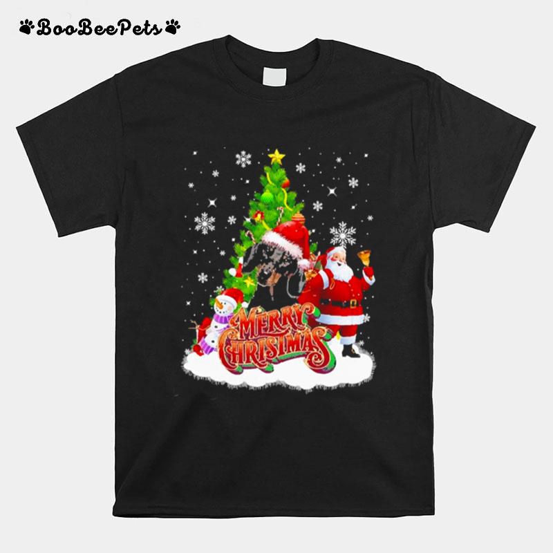 Merry Christmas Santa Claus Black Dachshund Sweater T-Shirt