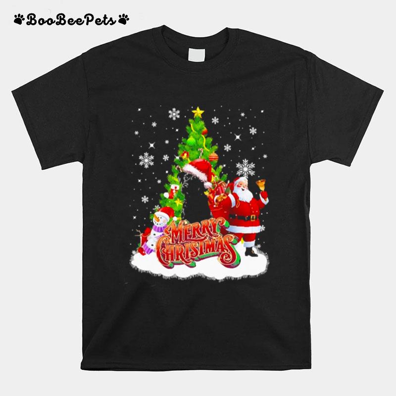 Merry Christmas Santa Claus Black Labrador Hooded Sweater T-Shirt