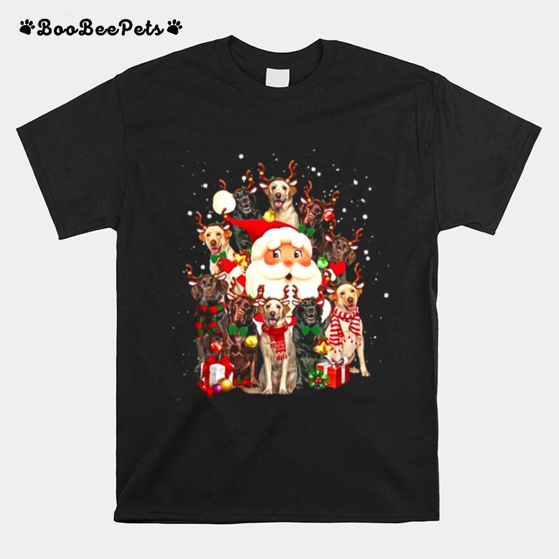 Merry Christmas Santa Claus Labrador Retriever Dogs T-Shirt