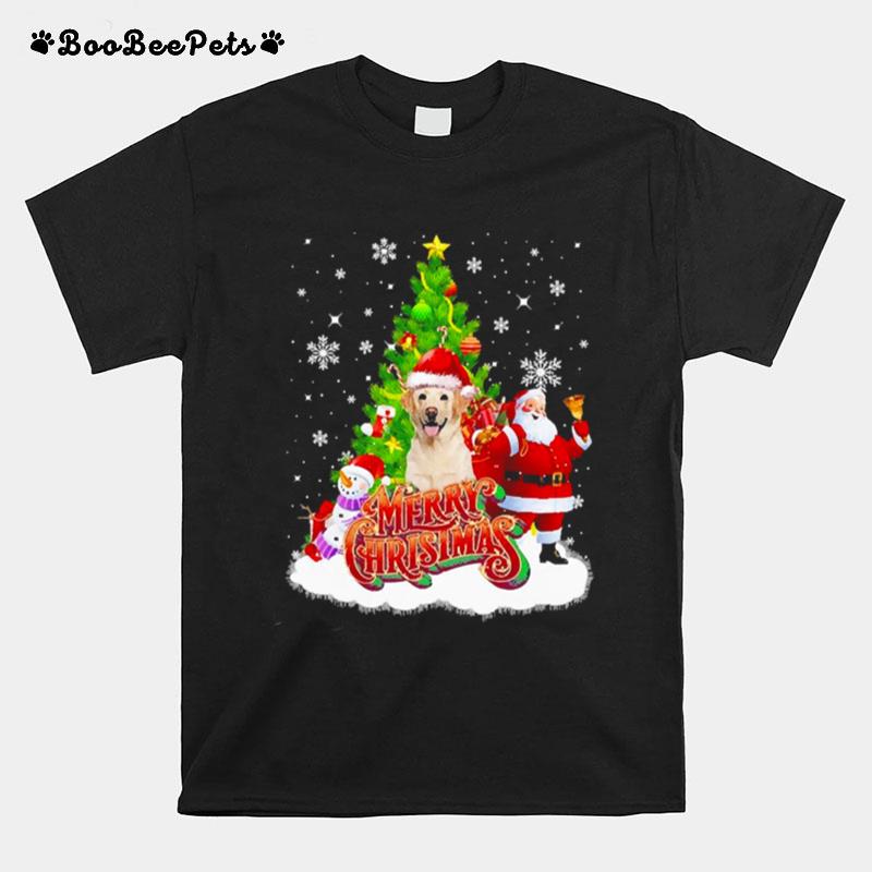 Merry Christmas Santa Claus Yellow Labrador Sweater T-Shirt