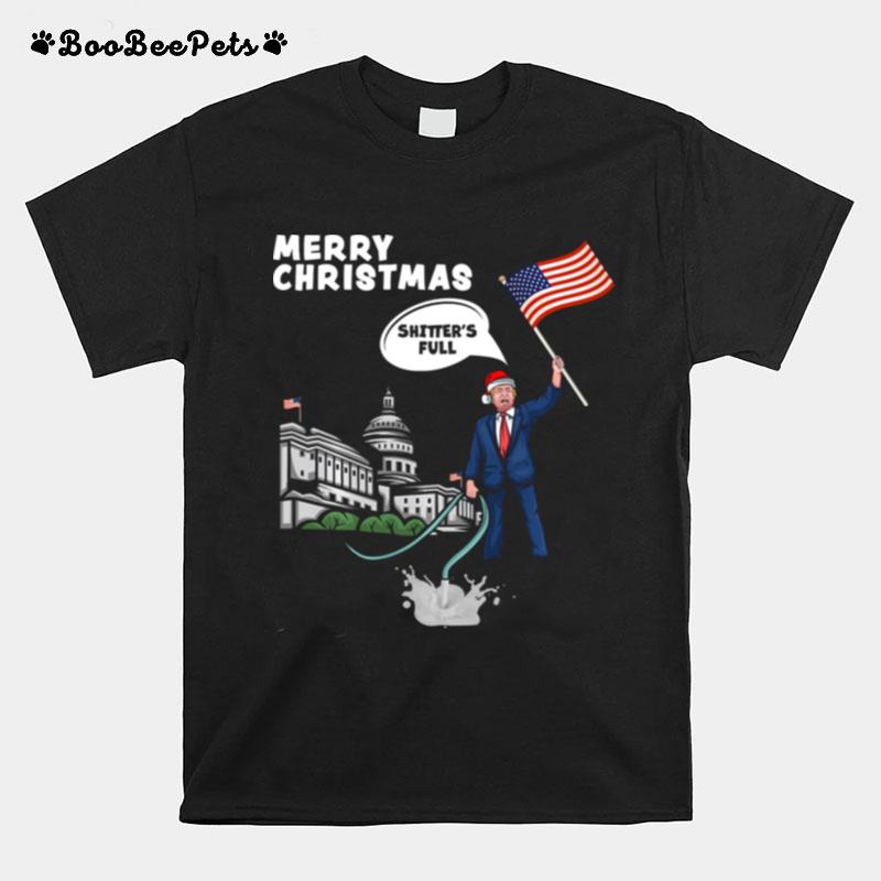 Merry Christmas Shitters Full With Trump T-Shirt