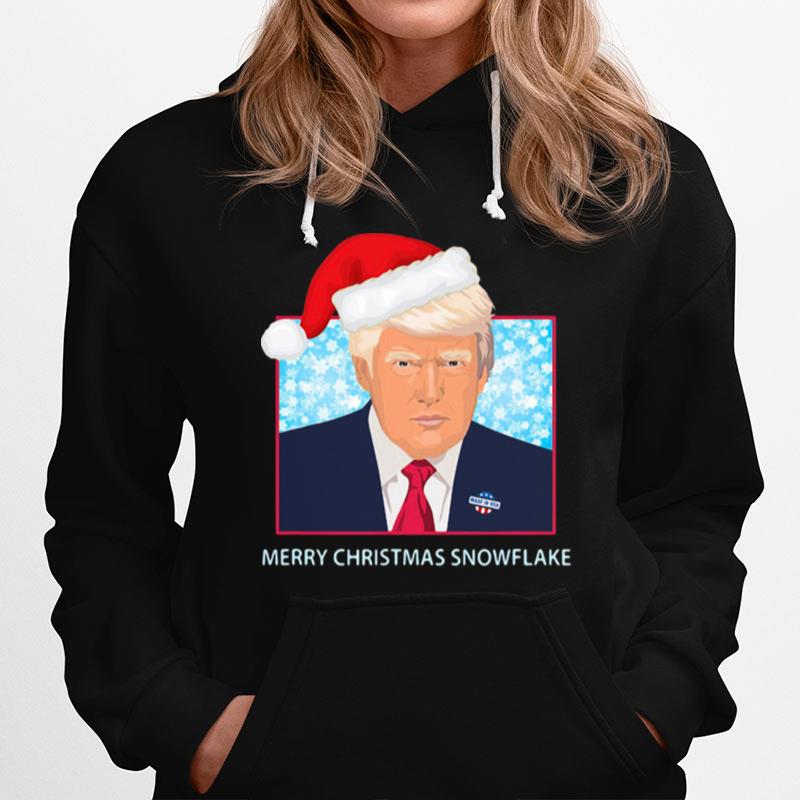 Merry Christmas Snowflake Donald Trump Wear Hat Santa Hoodie