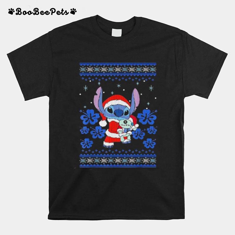Merry Christmas Stitch Wear Pajama Santa Claus T-Shirt