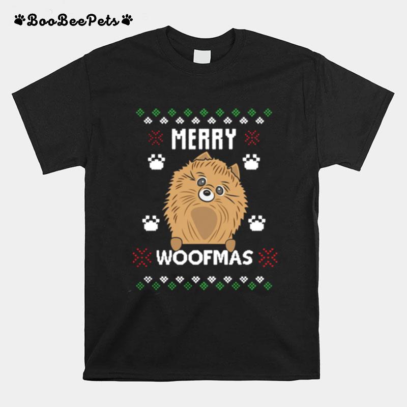 Merry Christmas Woofmas Pomeranian Dog Gift Ugly Christmas T-Shirt