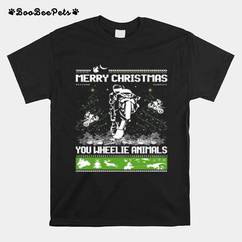 Merry Christmas You Wheelie Animals Ugly Christmas Sweater T-Shirt