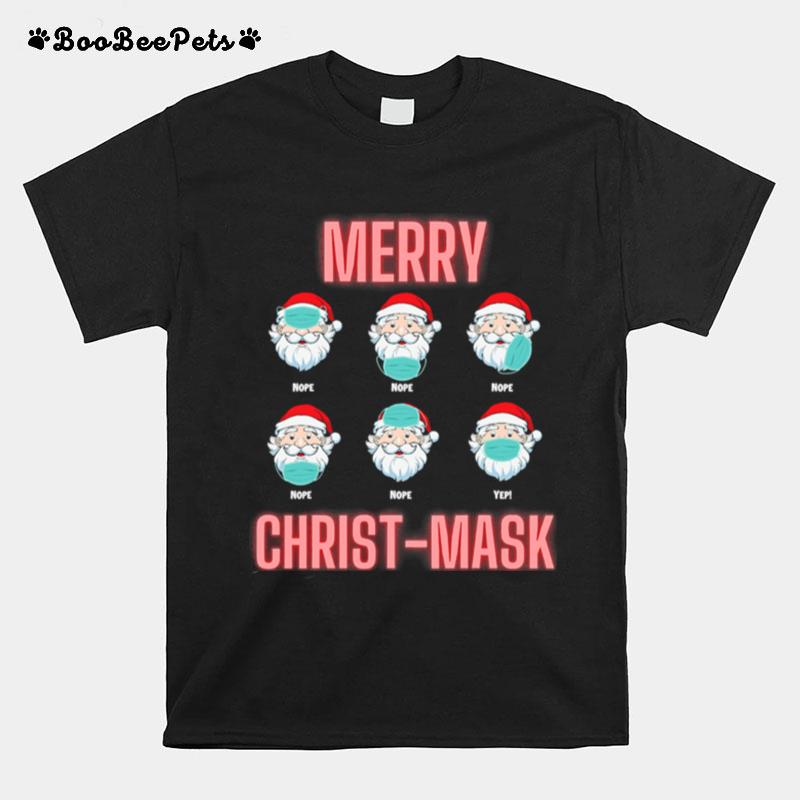 Merry Christmask Six Santa With Face Mask Covid T-Shirt