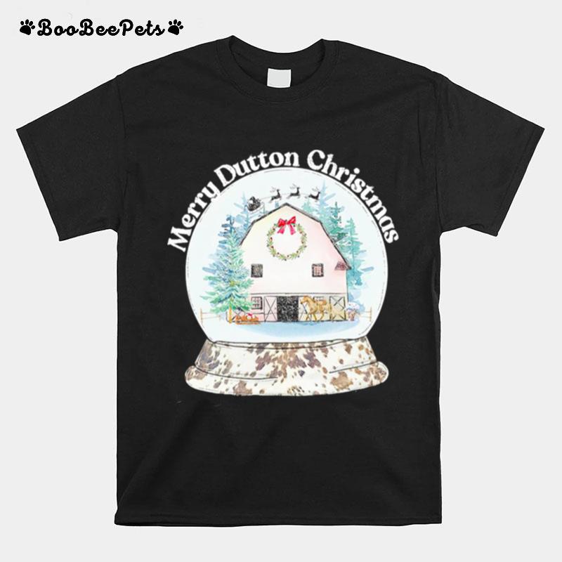 Merry Dutton Christmas Snow Globe T-Shirt